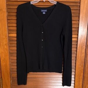Ann Taylor Classic Black Button-Up Cardigan